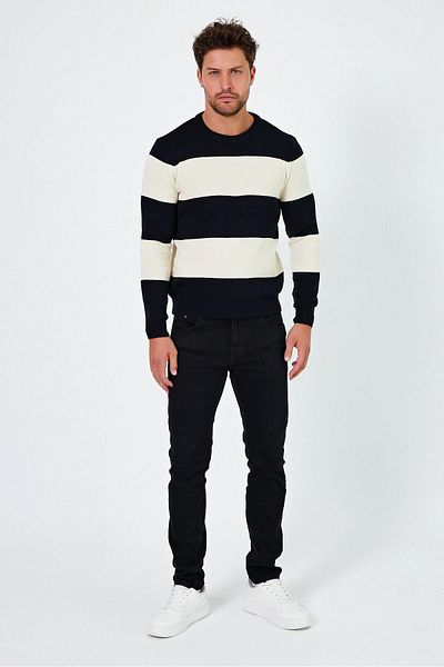 ALEXANDERGARDI Color Blocked Crew Neck Regular Fit Sweater - E24-Eze-08