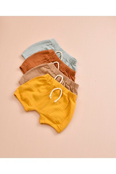 Lollie Baby&Kids Muslin Bloomer Shorts Baby & Kids 100% Cotton - Mustard