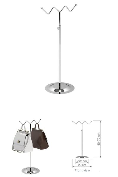 Manken İstanbul Adjustable Chrome Plated - Bag and Display Stand for Store