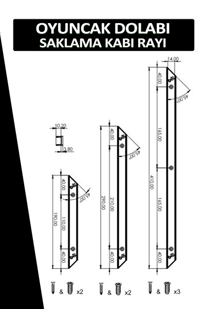 Dopar Oyuncak Dolabı Saklama Kabı Rayı Orta Boy 29 CM