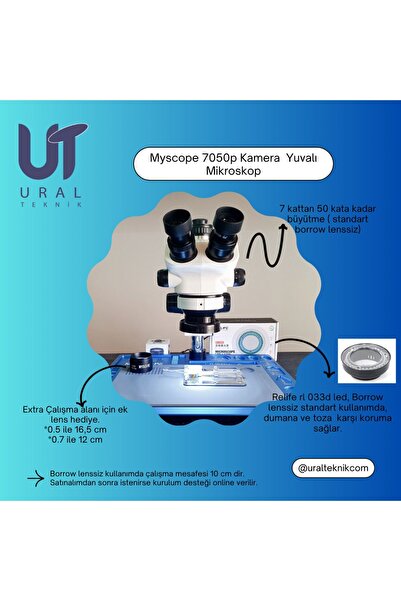 UralTeknikSet Myscope 7050p Kamera Yuvalı Tinokuler Tamir Mikroskop