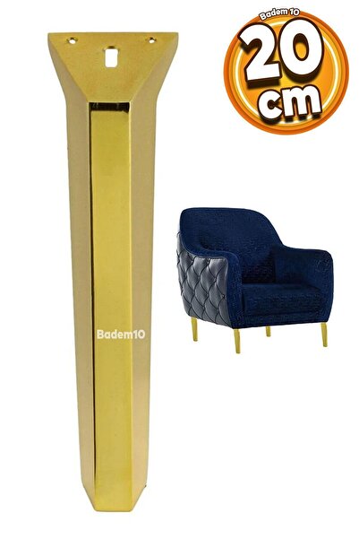 Badem10 Vera Metal 20 Cm Altın Gold Mobilya Kanepe Koltuk Tv Ünitesi Konsol A...