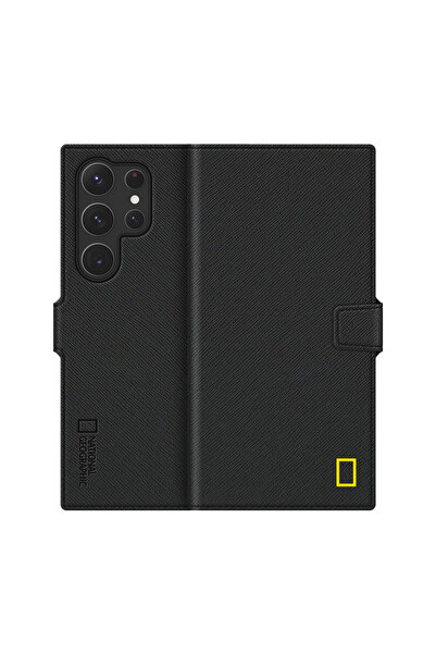 NATIONAL GEOGRAPHIC Business Wallet Cover for Samsung Galaxy S24 Ultra with Card Slots - Black