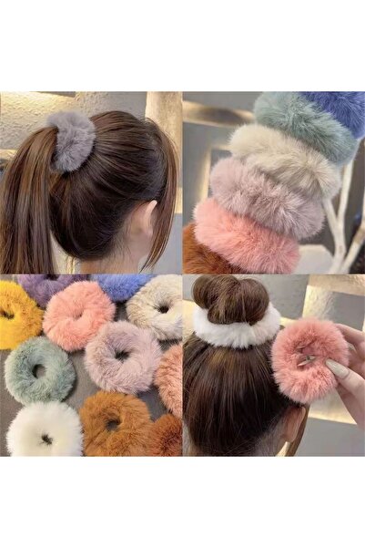 MutluBiDünya Vintage 3 Adet Tüylü Peluş Simit Toka