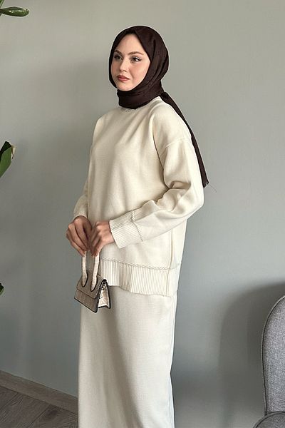 InStyle Ecru súprava úpletu - základný model s detailom lemu