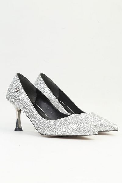 Pierre Cardin PC-54049 Модел Дамски сребърни обувки на висок ток