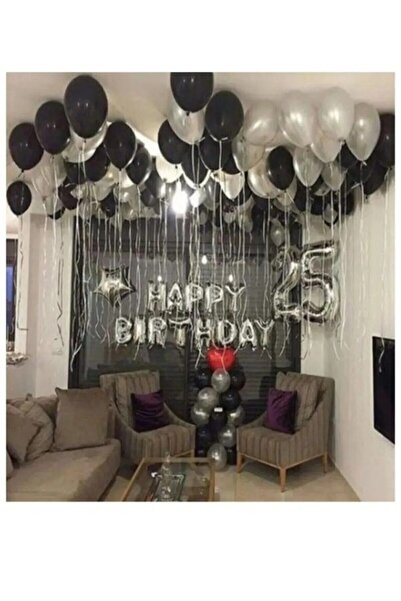 Bkmc Yetişkin Doğum Günü Seti Gümüş Happy Bırthday Seti