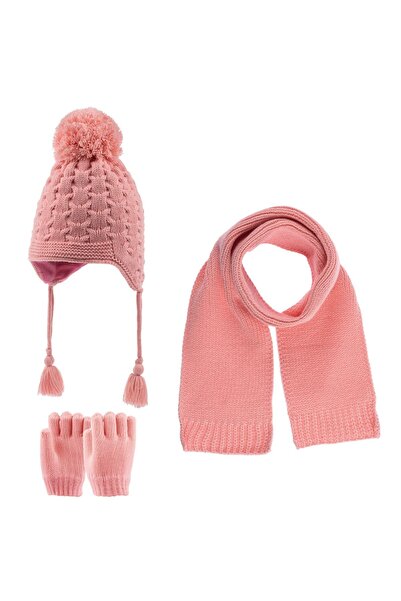 Kitti 1-4 Yaş Kız Bebek Atkı Bere Eldiven Takımı, 3 Lü Set