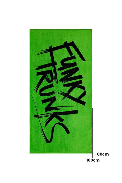 Funky Trunks Green Tagged Training and Sports Towel - 160X80