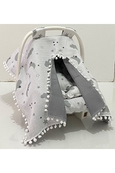 Babycitytr %100 Pamuk Müslin Kumaş Çift Taraflı Puset Anakucağı Örtüsü