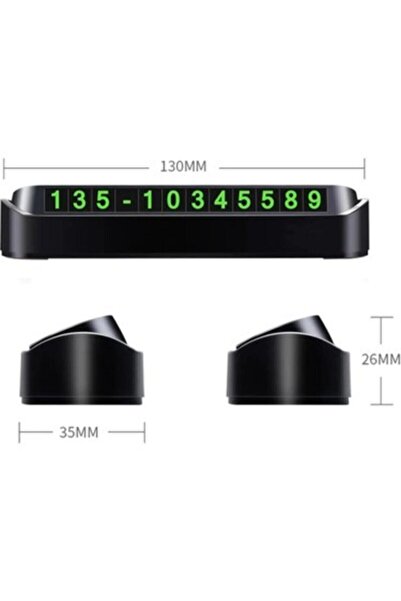 MeyZone Araç Içi Park Telefon Numarası Fosforlu Numaratör Oto Cam Kartı