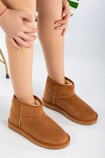 Reyonda ayakkabı Νέα σεζόν Γκρι Suede Mini Boots Γυναικεία παπούτσια με γούνινη επένδυση