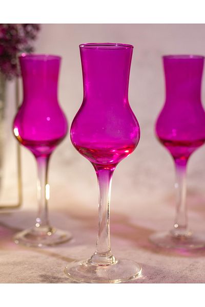 sudeka 6-Piece Colorful Glass Set for Coffee Service