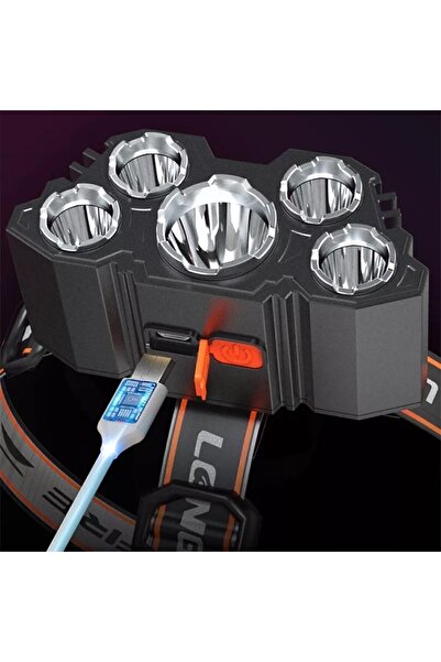 Wolfberry X- Riko 150w Ultra Güçlü Led Şarjlı 5 Led 5x Cree Led Kafa Feneri Avcı Feneri Balıkçı Kamp Feneri