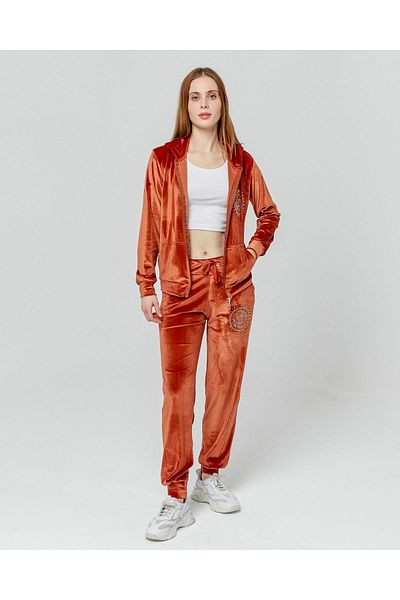 İkmal Stoned Velvet Tracksuit Set - Elastic Legs