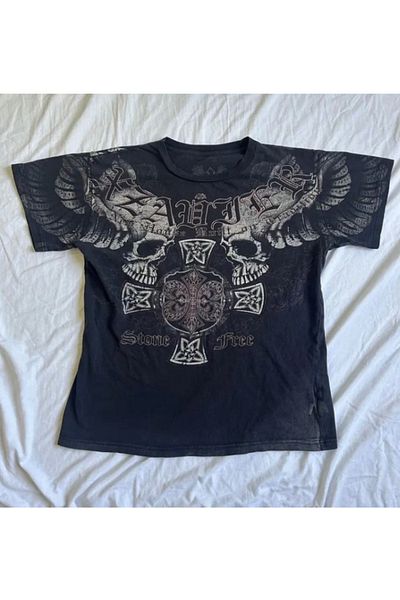 Köstebek Μπλουζάκι γοτθικού κρανίου με στάμπα Tribal