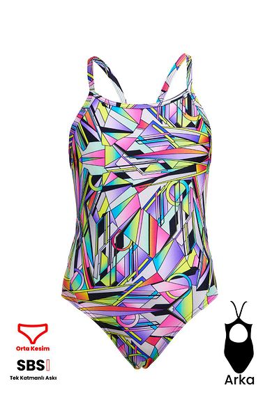 FUNKİTA Funkita Db Scissor Kick - Girl's Training Swimsuit with Diamond Back