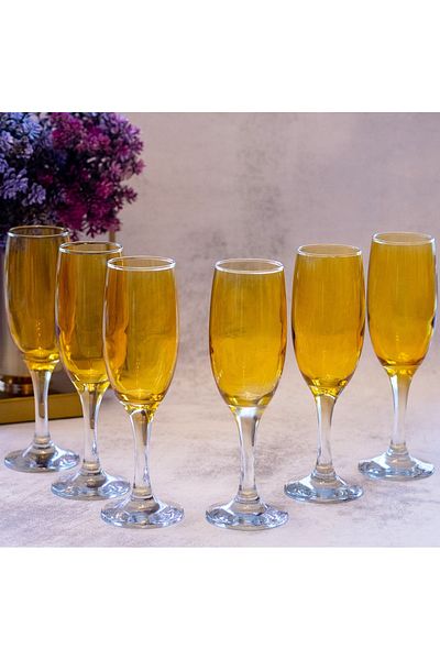 sudeka 190cc Colored Coffee Glass Set - 6 Pieces
