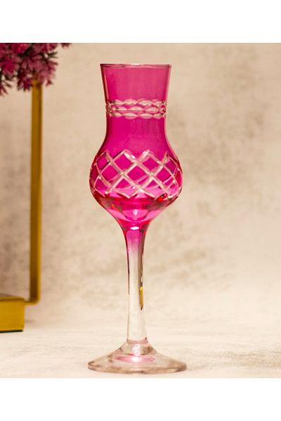 sudeka 6 Pieces Colorful Crystal Cut - Coffee Side Glass Set