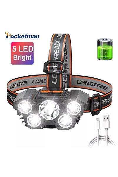 Wolfberry X- Riko 150w Ultra Güçlü Led Şarjlı 5 Led 5x Cree Led Kafa Feneri A...