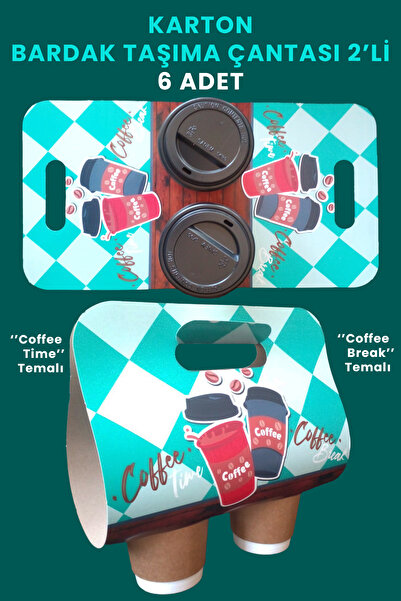 Balkan Karton Bardak Taşıyıcı Tepsi 6 Adet (2li Bardak Taşıyıcı) 8 Oz ile 16 Oz arası (Ölçü 24x44cm)