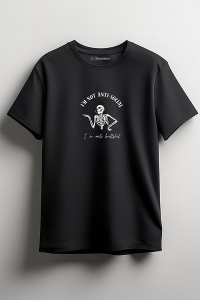 SM Satranç Medya Μπλουζάκι Unisex - Μπροστινό τυπωμένο, Im Not Anti Social