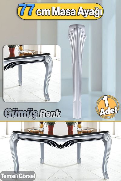 Badem10 Coloana Masa Dresuar Picior 77 Cm Picior Plastic Gri Argintiu Bucatarie Masa Sufragerie Mobila Picioare Argintiu