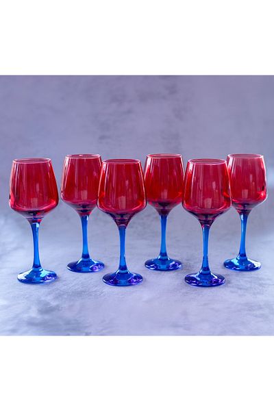 sudeka 295cc Colorful 6 Piece Goblet Cup Set