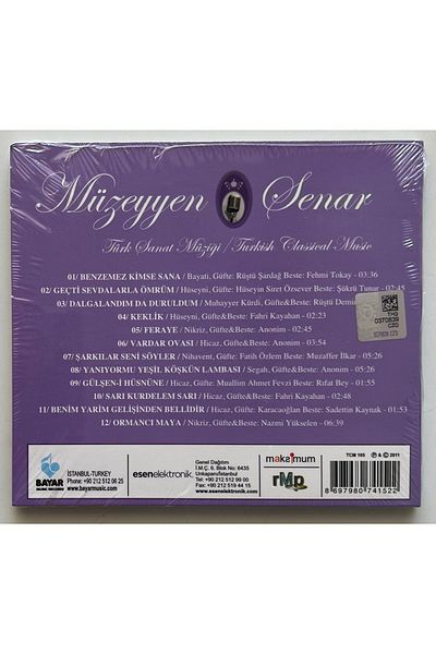 Plakevi İzmir Müzeyyen Senar Turkish Art Music Cd (Zero Original Period Edition Cd in Gelatin)