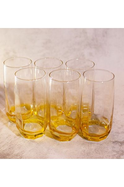 sudeka 18 Pieces Colored Glass Cup and Soft Drink Set for 6 People