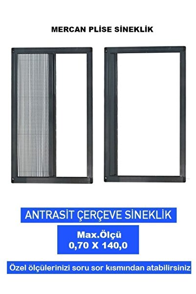 Mercan Plise Mercan-plise Akordiyon Sürgülü Pencere Sineklikleri En-0.70 Boy-...