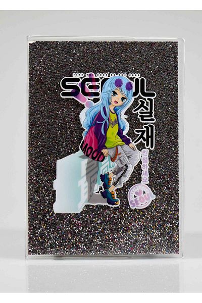 4nio Caiet Seoul Gri închis cu sclipici