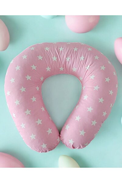 BeybiNest Μαξιλάρι θηλασμού και καθιστικού ροζ αστέρι