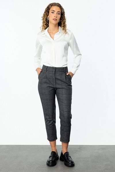 Ekol Patterned Pipe Leg Trousers 1085-24K