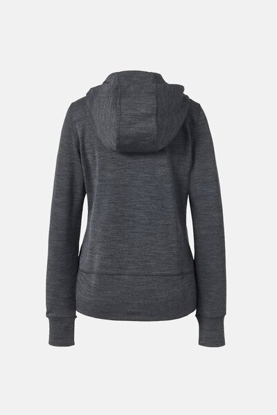 Tchibo Women Full Zip Hooded Long Sleeves Textured Sweatshirt, Charcoal