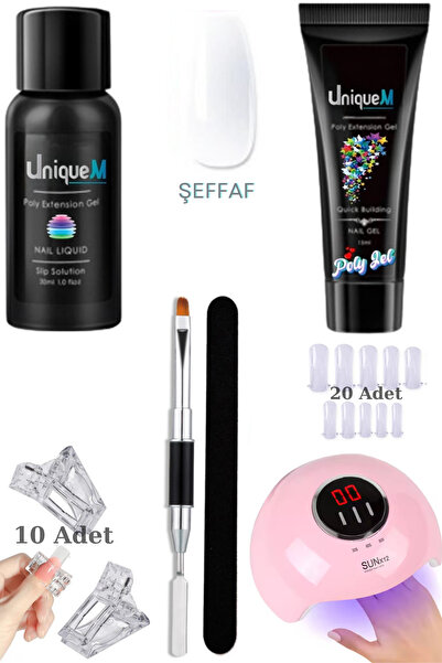 Uniquem 35 Parça Tırnak Yapma Poly Gel Seti Protez Tırnak Yapma Tırnak Süslem...