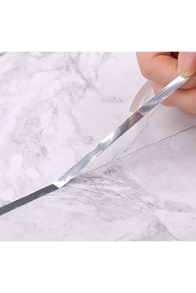 evdi Fayans Arası Yapışkan Alüminyum Derz Bandı Gümüş 50m x 1cm