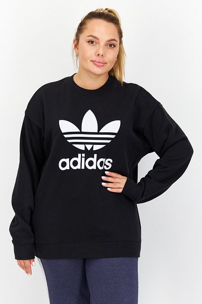 Adidas Originals Дамска спортна тениска с дълъг ръкав за открито - черно/бяло