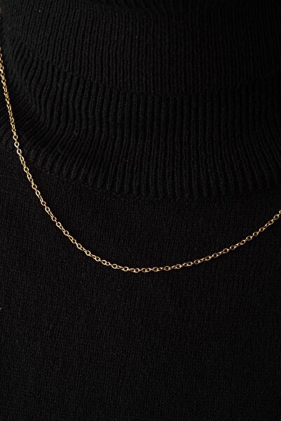 ByFlorya Jewelry Çelik Forse Klasik Zincir Kolye Kararmaz 1mm Kişiselleştirilebilir Ölçüler Altın, Gümüş, Rose