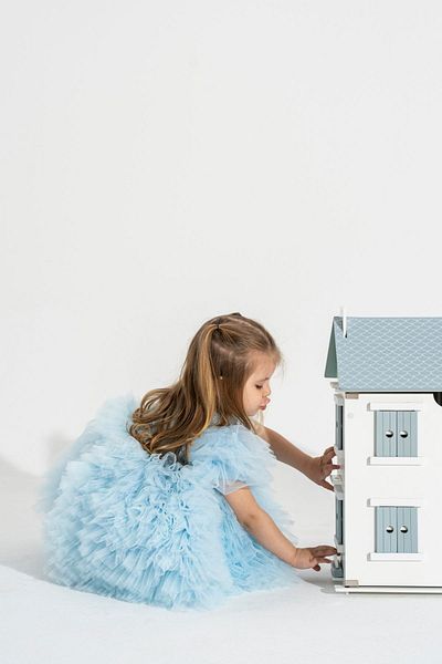 Linola Baby Kids Elsa - Blue Princess Skirt Loli Dress