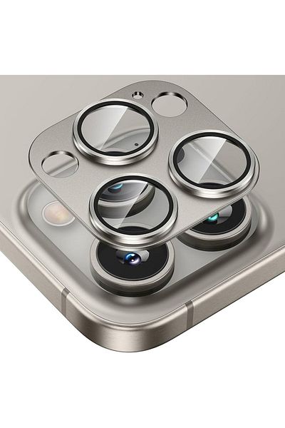 Fibaks حماية كاملة لعدسة الكاميرا من التيتانيوم مع إطار متوافق مع هاتف Apple Iphone 15 Pro وIphone 15 Pro Max