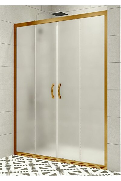 Durul Duşakabin Ön Cephe Altın 5mm Buzlu Yükseklik 190 Cm