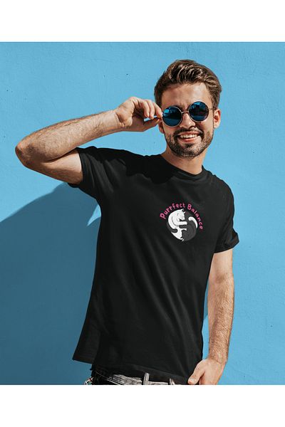 SM Satranç Medya Μπλουζάκι Unisex Ying Yang Cats - Μπροστινό τυπωμένο