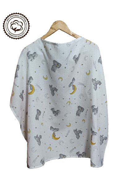 BeybiNest Underwire Muslin ποδιά θηλασμού 100x90 cm ρυθμιζόμενο μέγεθος κουνέλια κάλυμμα θηλασμού