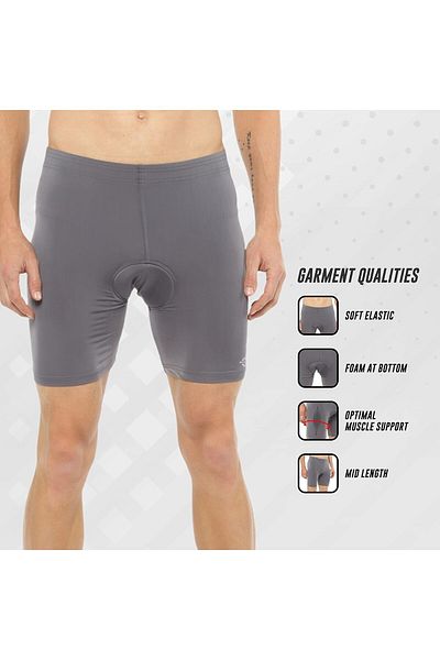 Nivia Cycling Shorts for Men (Grey, S) | For Gym, Running | Lightweight | Comfortable | Stylish