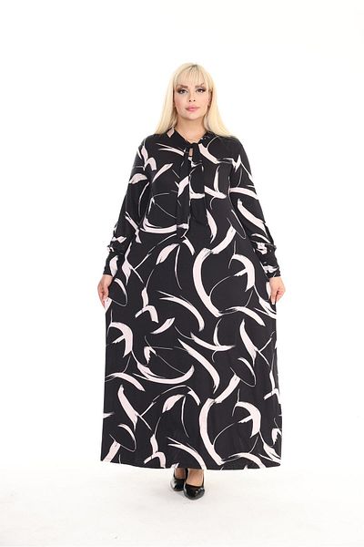 mezura tekstil Φόρεμα με γιακά Hijab βισκόζης χτενισμένο βαμβακερό - μακρυμάνικο, κατάλληλο σχέδιο, κανονικό μέγεθος