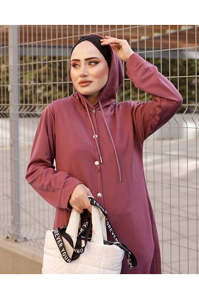 BURCU TESETTÜR Front Snap Hijab Cap Btc0003 Dried Rose