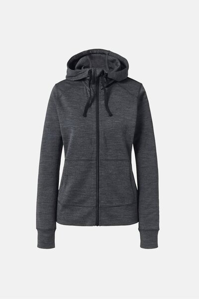 Tchibo Women Full Zip Hooded Long Sleeves Textured Sweatshirt, Charcoal