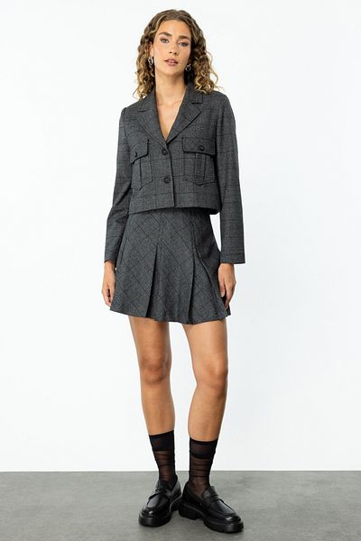 Ekol Mini Plaid Length Skirt