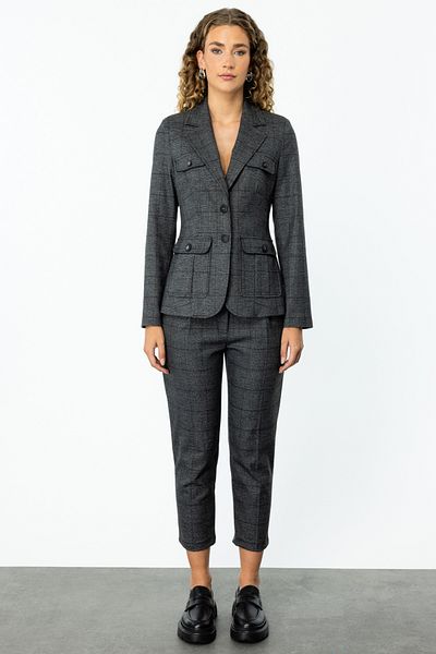Ekol Patterned Pipe Leg Trousers 1085-24K